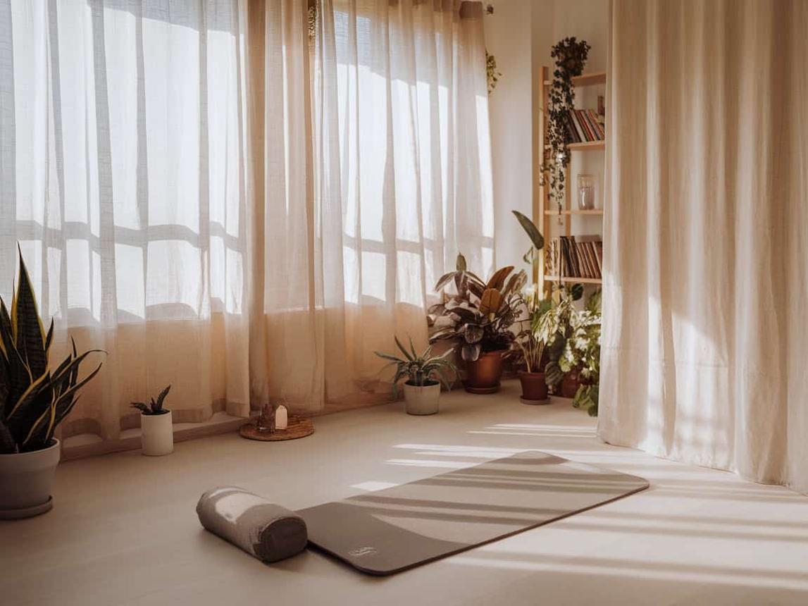 Quiet meditation space at home